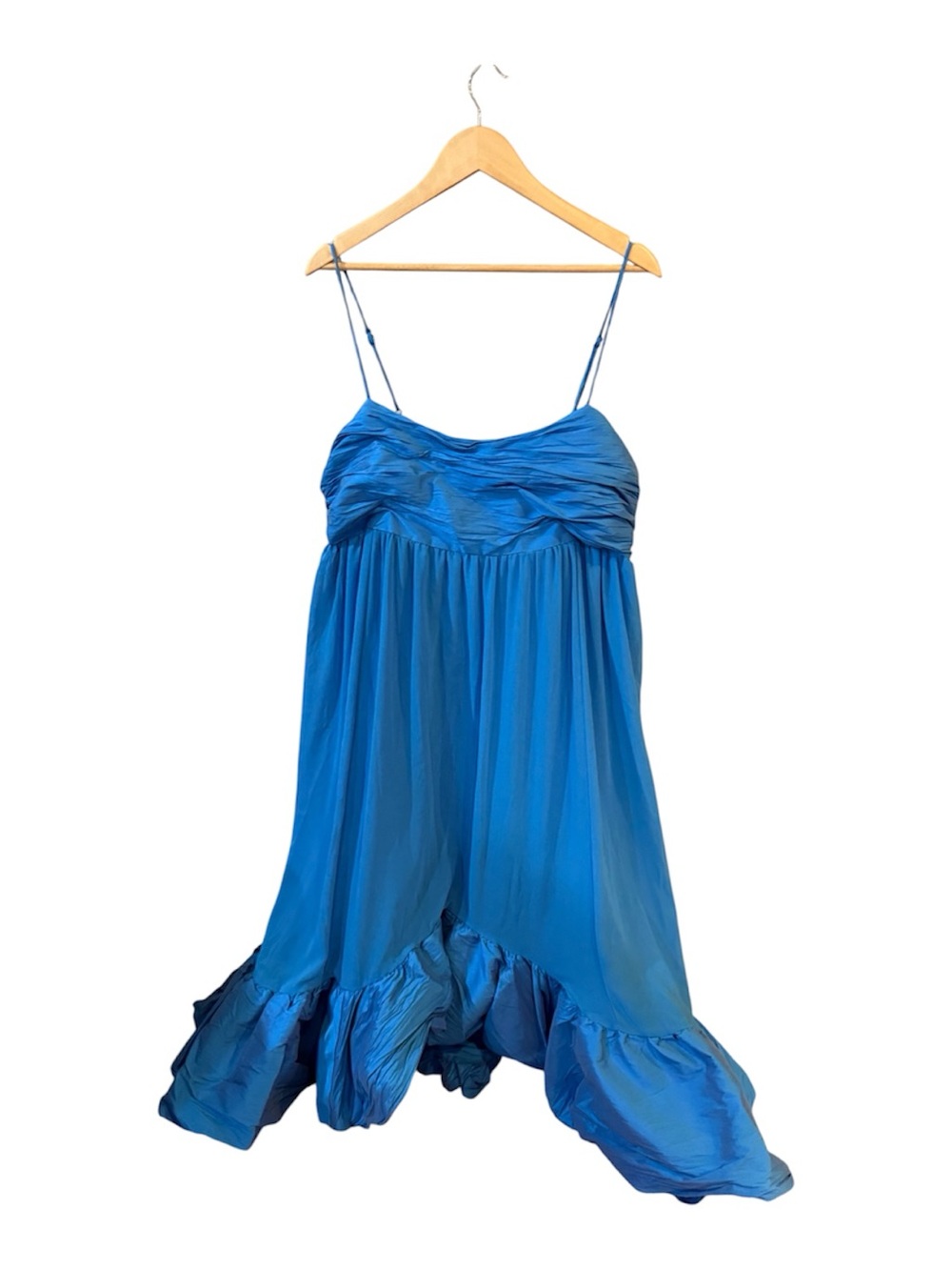 Anthropologie Maeve Sweetheart Babydoll Ruffle-Hem Blue Cocktail party Dress XL - Picture 4 of 6